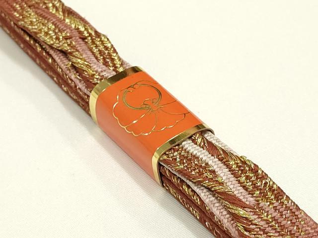 平和屋着物▼和装小物　上質な帯締め　高麗組　三分金糸　暈し　正絹　逸品　未使用　AABK4242ay