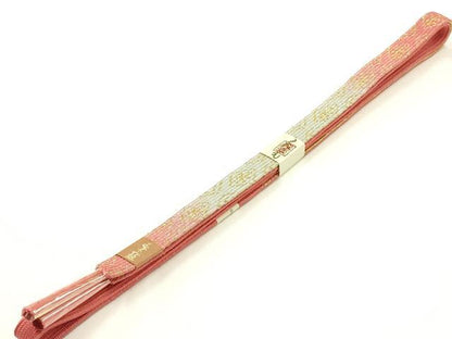 平和屋着物▼和装小物　上質な帯締め　高麗組 綾出し　金糸　暈し　正絹　逸品　未使用　AABK4243ay