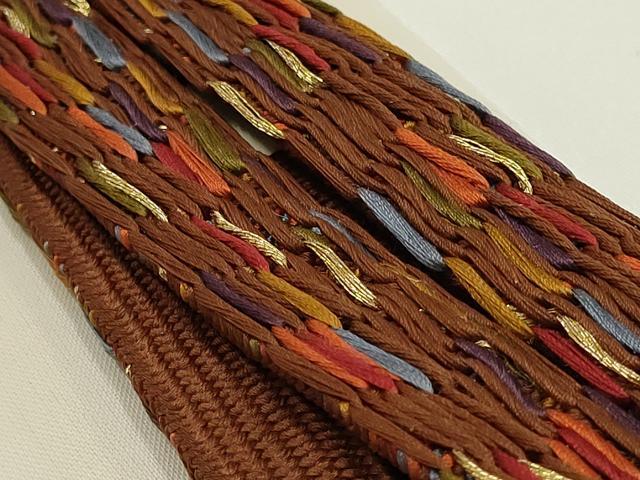 平和屋着物●和装小物　上質な帯締め　平組　金糸　えり善扱い　木箱付き　正絹　逸品　未使用　AABK4249ay