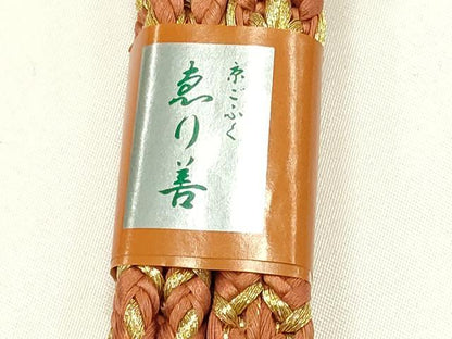 平和屋着物●大正十四年創業 和装小物の老舗 三ッ杵印 紐の渡敬 帯締め 変わり冠組 漆糸 金糸 えり善扱い 正絹　逸品　未使用　AABK4250ay