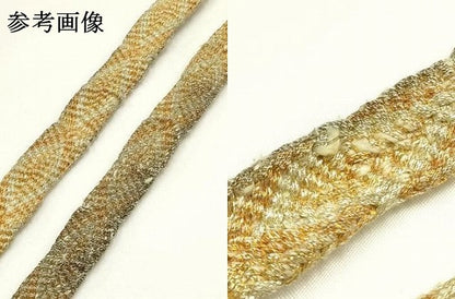 平和屋着物●桝屋高尾　和装小物　純金帯締め　唐組　証紙・共箱付き　正絹　逸品　AABK4251ay