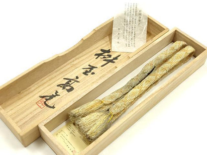 平和屋着物●桝屋高尾　和装小物　純金帯締め　唐組　証紙・共箱付き　正絹　逸品　AABK4251ay
