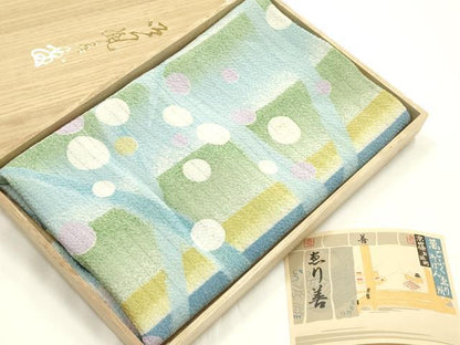 平和屋着物●和装小物　風呂敷　露芝　縞　えり善扱い　共箱付き　逸品　AABK4256ay