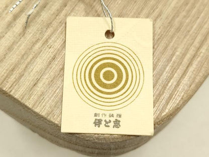 平和屋着物●和装小物　下駄　伊と忠　桐下駄　草花　金彩　鼻緒:縮緬地　暈し染め　逸品　未使用　AABK4264ay