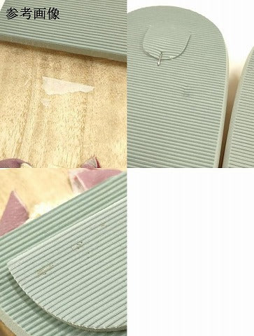 平和屋着物●こむさでもーど・COMME CA DU MODE　和装小物　下駄　鼻緒:刺繍　花柄　金糸　銀彩　暈し染め　逸品　AABK4267ay