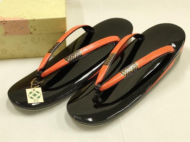 平和屋着物●和装小物　和装草履　伊と忠　金彩　本革製品　逸品　未使用　AABK4273ay
