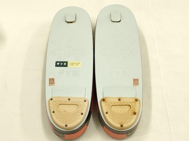 平和屋着物●和装小物　和装草履　伊と忠　金彩　本革製品　逸品　未使用　AABK4273ay