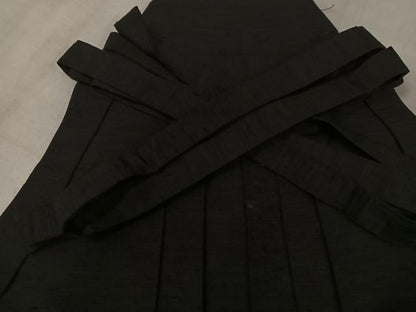 平和屋着物●男性　行灯袴　紬地　黒緑色　正絹　逸品　AABK4282ph