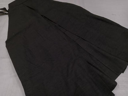 平和屋着物●男性　行灯袴　紬地　黒緑色　正絹　逸品　AABK4282ph