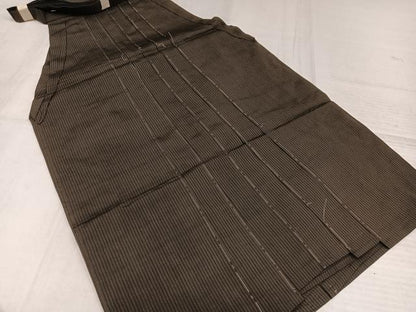 平和屋着物●男性　馬乗り袴　縞　正絹　逸品　未使用　AABK4283ph