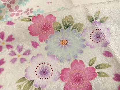 平和屋着物●豪華振袖　刺繍　舞花文　暈し染め　金糸　京都きもの友禅扱い　正絹　逸品　AABK4287ph