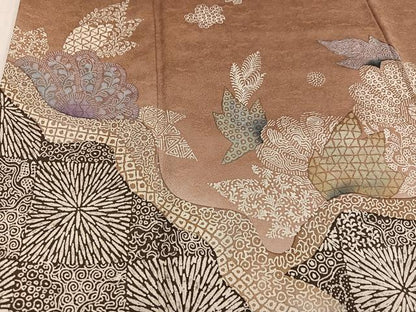 平和屋着物●日本画家　霜鳥忍の世界　彩天目織　訪問着　草花文　暈し染め　正絹　逸品　AABK4292ph