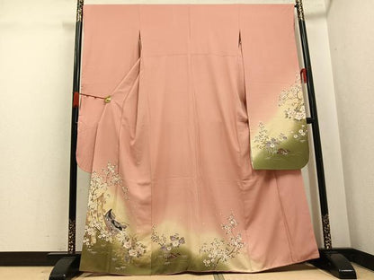 平和屋着物●豪華振袖　女人花文　暈し染め　金彩　やまと誂製　正絹　逸品　AABK4297ph