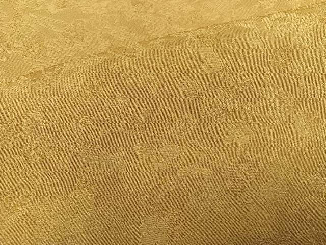 平和屋着物●本加賀友禅作家　由水煌人監修　色無地　草花地紋　枯色　正絹　逸品　AABK4303ph
