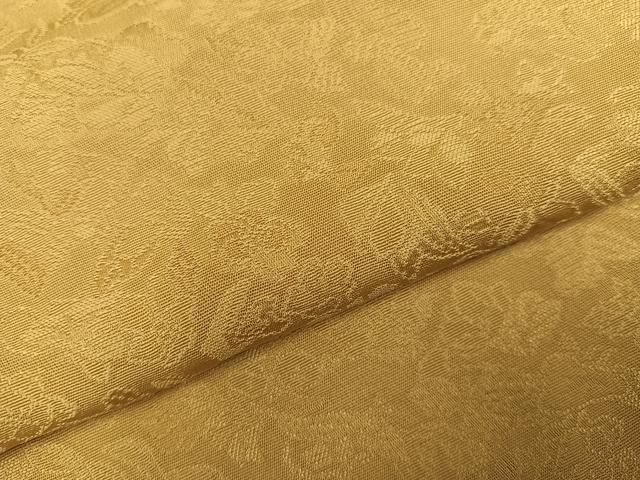 平和屋着物●本加賀友禅作家　由水煌人監修　色無地　草花地紋　枯色　正絹　逸品　AABK4303ph