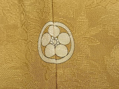平和屋着物●本加賀友禅作家　由水煌人監修　色無地　草花地紋　枯色　正絹　逸品　AABK4303ph
