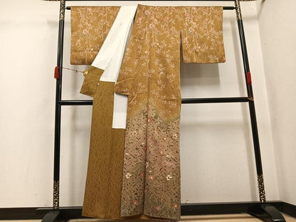 平和屋着物●訪問着　草花文　正絹　逸品　AABK4305ph
