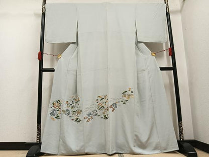 平和屋着物●豪華色留袖　総刺繍　松竹梅吉祥文　金糸　正絹　逸品　AABK4307ph