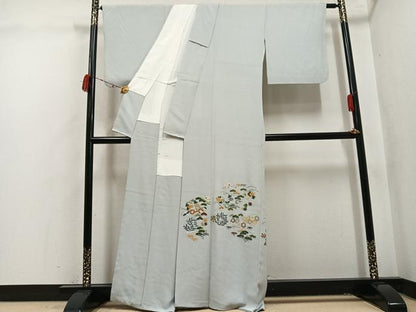 平和屋着物●豪華色留袖　総刺繍　松竹梅吉祥文　金糸　正絹　逸品　AABK4307ph