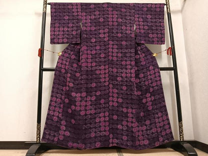 平和屋着物●上質な小紋　ろうけつ染　花尽くし　正絹　逸品　AABK4308ph