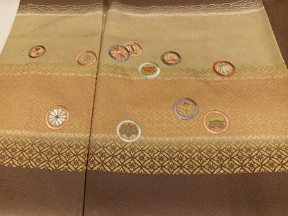 平和屋着物●訪問着　刺繍　松竹梅草花丸文　暈し染め　金彩　高島屋扱い　正絹　逸品　AABK4310ph