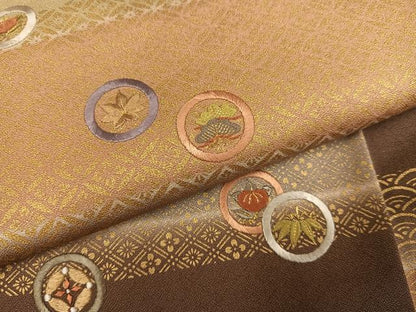 平和屋着物●訪問着　刺繍　松竹梅草花丸文　暈し染め　金彩　高島屋扱い　正絹　逸品　AABK4310ph