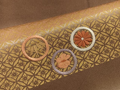 平和屋着物●訪問着　刺繍　松竹梅草花丸文　暈し染め　金彩　高島屋扱い　正絹　逸品　AABK4310ph
