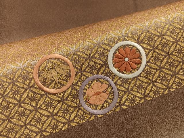 平和屋着物●訪問着　刺繍　松竹梅草花丸文　暈し染め　金彩　高島屋扱い　正絹　逸品　AABK4310ph