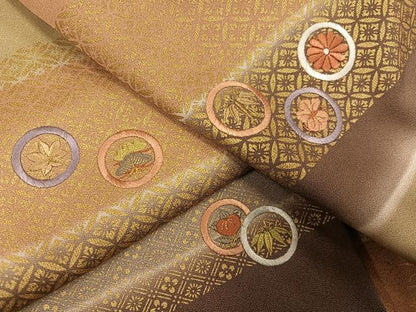 平和屋着物●訪問着　刺繍　松竹梅草花丸文　暈し染め　金彩　高島屋扱い　正絹　逸品　AABK4310ph