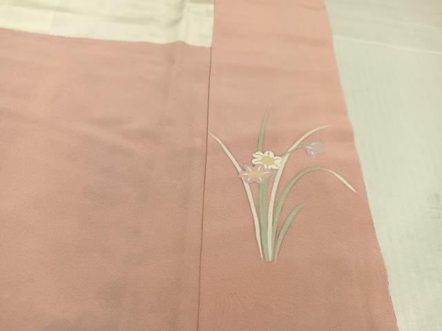 平和屋着物●訪問着　友禅　草花文　暈し染め　金銀彩　正絹　逸品　AABK4339ph