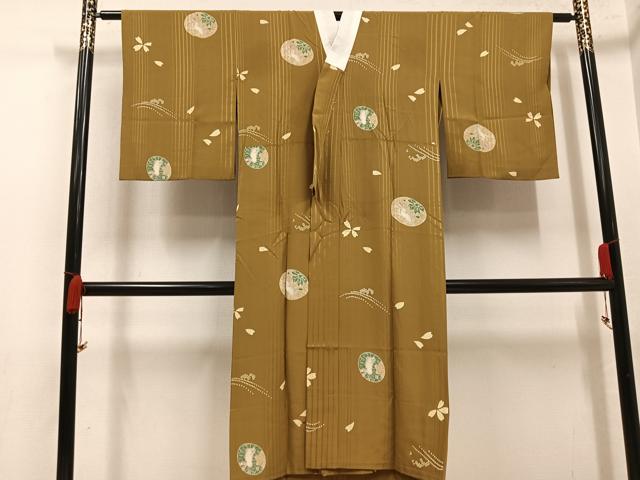 平和屋着物●長襦袢　無双仕立て　兎花文　正絹　逸品　AABK4344ph