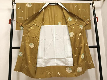 平和屋着物●長襦袢　無双仕立て　兎花文　正絹　逸品　AABK4344ph