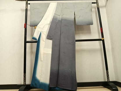 平和屋着物●訪問着　笹地紋　暈し染め　正絹　逸品　AABK4349ph
