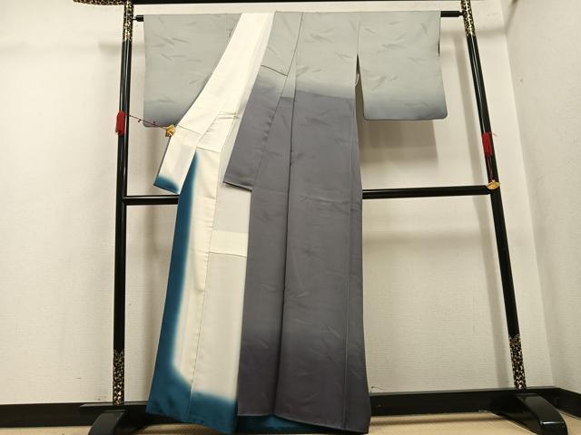 平和屋着物●訪問着　笹地紋　暈し染め　正絹　逸品　AABK4349ph