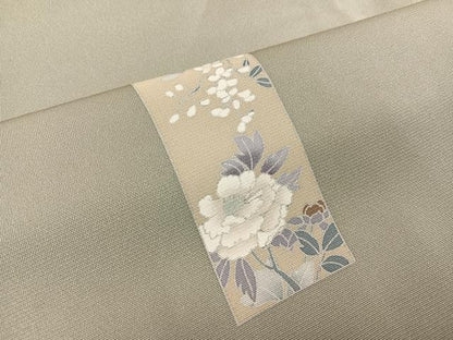 平和屋着物●訪問着　駒刺繍　短冊草花文　暈し染め　金彩　正絹　逸品　AABK4351ph