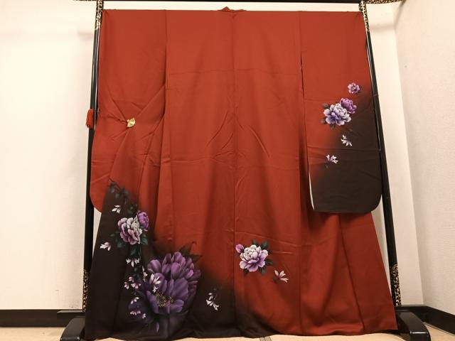 平和屋着物●豪華振袖　草花文　暈し染め　正絹　逸品　AABK4355ph