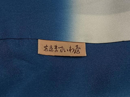 平和屋着物●本場縞大島紬　訪問着　総刺繍　草花文　金彩　ますいわ屋扱い　正絹　逸品　AABK4356ph