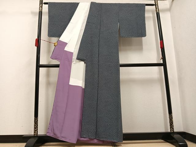 平和屋着物●江戸小紋　幾何学文様　正絹　逸品　未使用　AABK4357ph