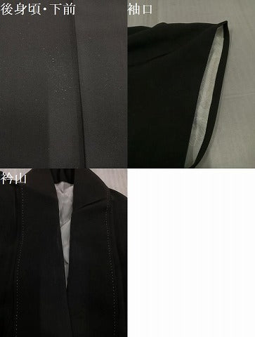 平和屋着物●訪問着　斉藤幹八　群れ鶴文　黒地　金彩　正絹　逸品　AABK4359ph