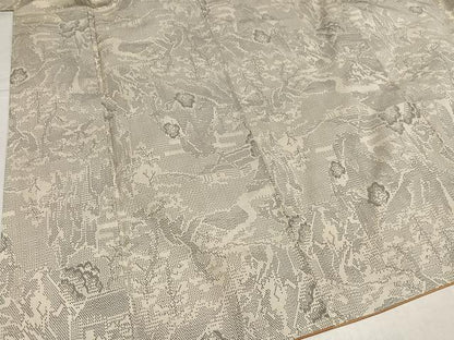 平和屋着物●本場大島紬　白大島　80亀甲　風景文　正絹　逸品　AABK4364ph