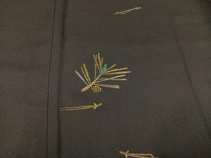 平和屋着物●訪問着　総刺繍　駒刺繍　蘇州刺繍　松葉　金銀糸　正絹　逸品　AABK4365ph