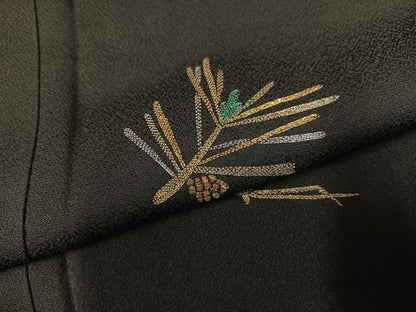 平和屋着物●訪問着　総刺繍　駒刺繍　蘇州刺繍　松葉　金銀糸　正絹　逸品　AABK4365ph