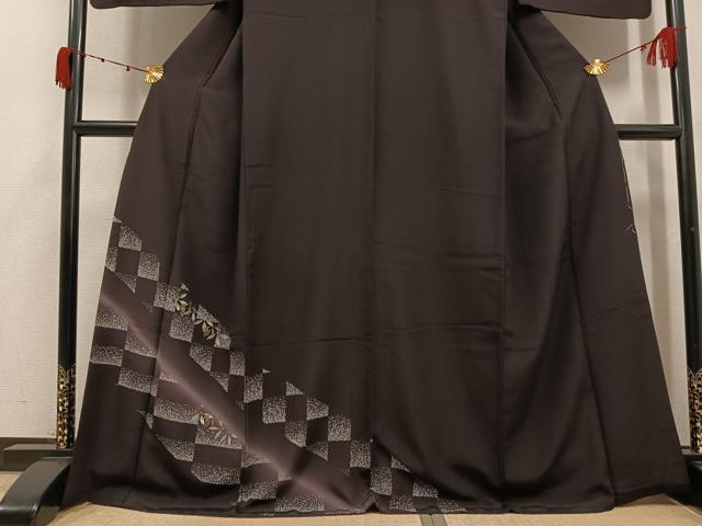 平和屋着物●訪問着　南天文　暈し染め　金彩　正絹　逸品　AABK4366ph