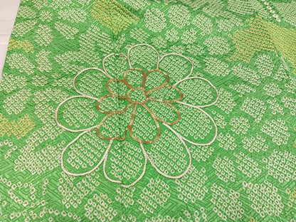 平和屋着物●訪問着　絞り　駒刺繍　花尽くし　正絹　逸品　AABK4372ph