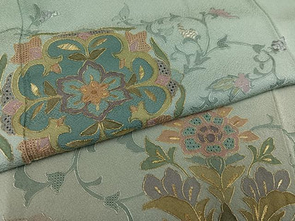平和屋着物●訪問着　総刺繍　中国三大刺繍　汕頭刺繍　スワトウ刺繍　更紗唐草文　暈し染め　金糸　正絹　逸品　AABK4377ph