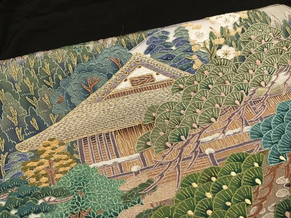 平和屋着物●豪華黒留袖　作家物　蘇州刺繍　京乃四季　金彩　やまと誂製　正絹　逸品　未使用　AABK4379ph