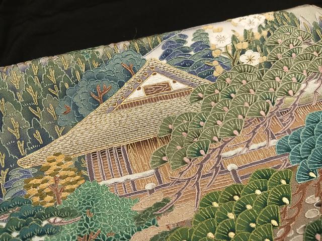 平和屋着物●豪華黒留袖　作家物　蘇州刺繍　京乃四季　金彩　やまと誂製　正絹　逸品　未使用　AABK4379ph