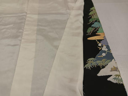平和屋着物●豪華黒留袖　作家物　蘇州刺繍　京乃四季　金彩　やまと誂製　正絹　逸品　未使用　AABK4379ph