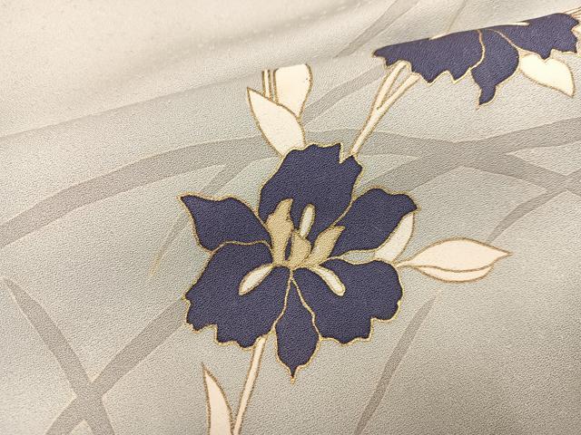 平和屋着物○訪問着 駒刺繍 草花文 金彩 正絹 逸品 AABK4385ph