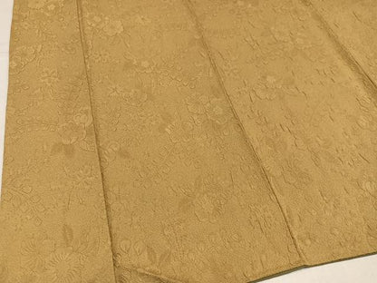 平和屋着物●上質な色無地　辻が花地紋　黄唐茶色　正絹　逸品　未使用　AABK4386ph